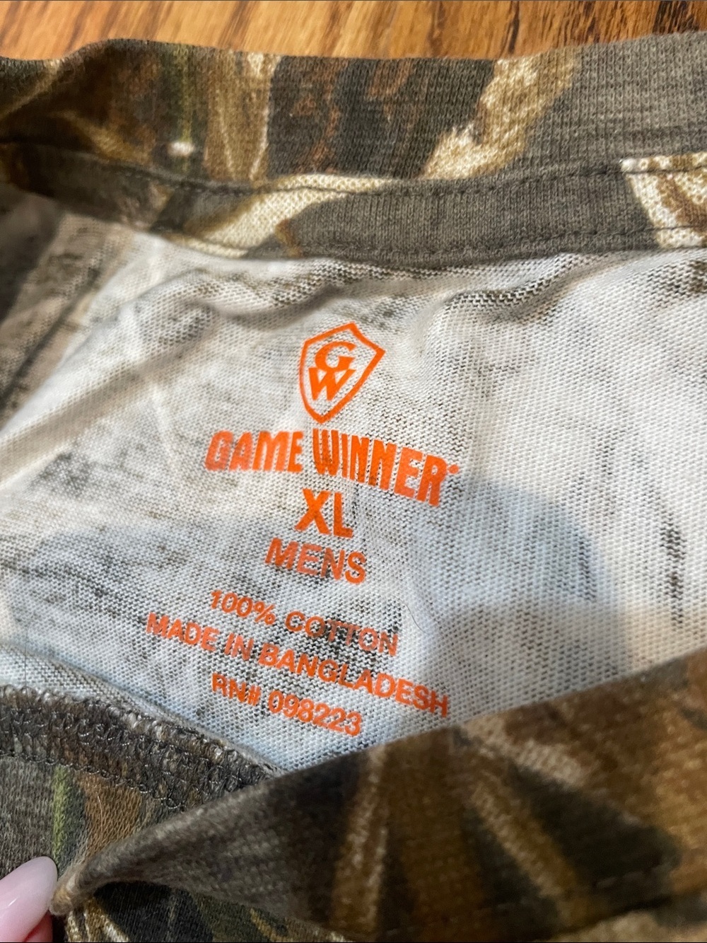 Men's Long Sleeve Camouflage Tee - Brown/Green Camo - Picture 2 of 5
